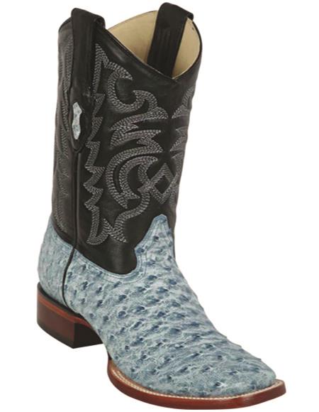 Mens Blue Ostrich Boots