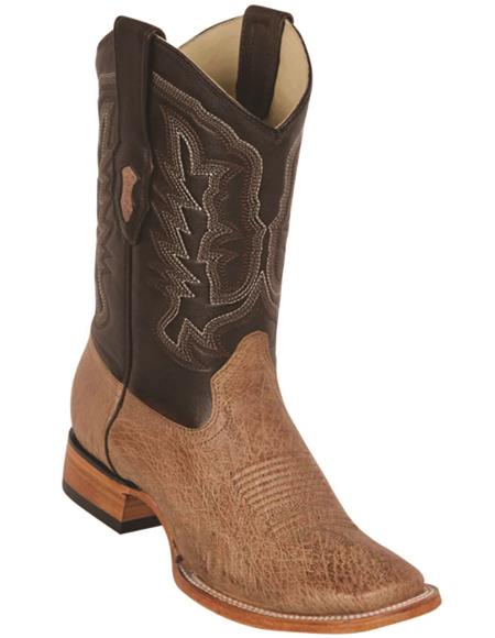 Mens Square Toe Smooth Ostrich Cowboy Boots