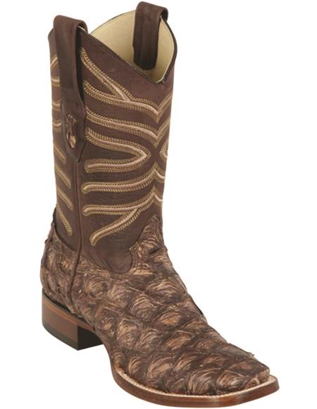 Rustic Brown Pirarucu Cowboy Boots