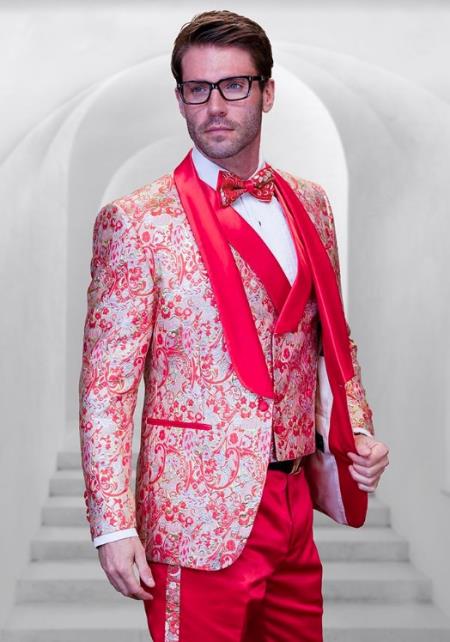Red and Gold Tuxedo - Prom Suit - Prom Tuxedos
