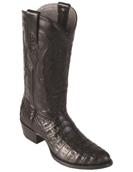 R Toe Cowboy Boots - Round Toe Cowboy Boots - Los Altos Mens Caiman Be