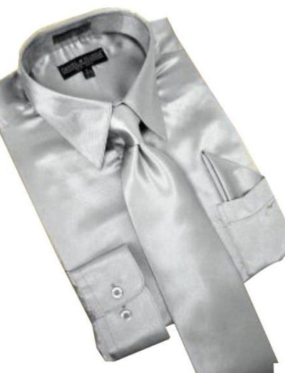 Mens Silver Dress Shirt - Silver Grey