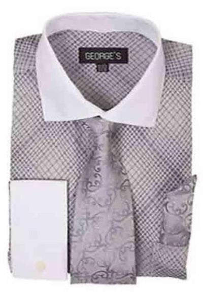 Mens Silver Dress Shirt