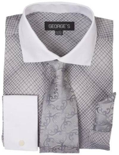 Mens Silver Dress Shirt