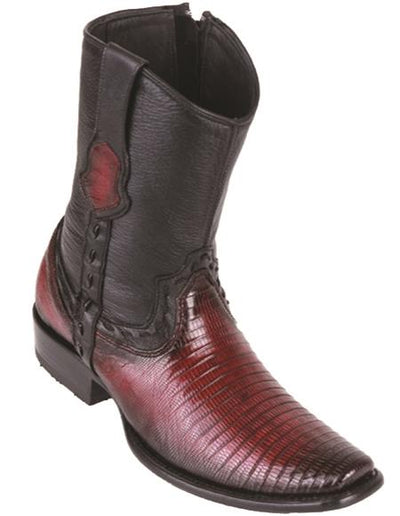 Mens Lizard Teju Boots Faded Burgundy - H79B Dubai Toe