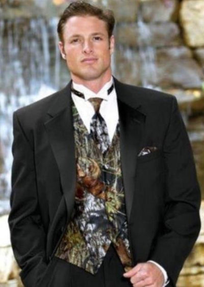 Army Green Tuxedo - Patterned - Two Toned Vested Olive Green Tuxedo