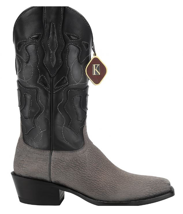 mens-king-exotic-snip-toe-sharkskin-boots-handcrafted-gray