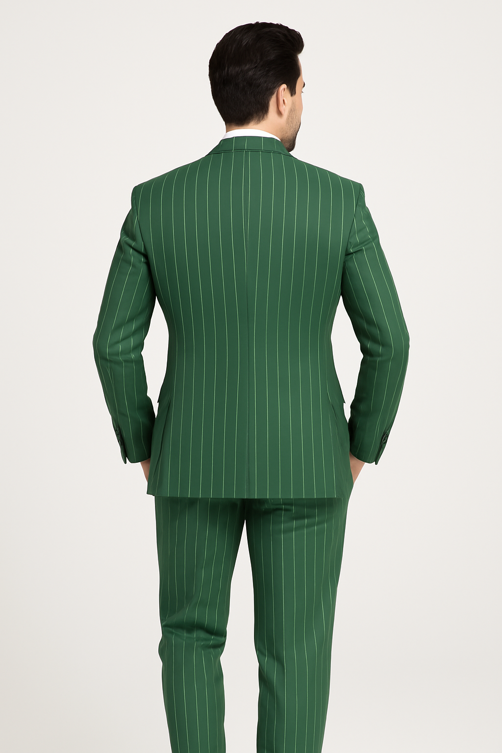 Double Breasted Suit - Green Suit - Side Vented - Modern Fit