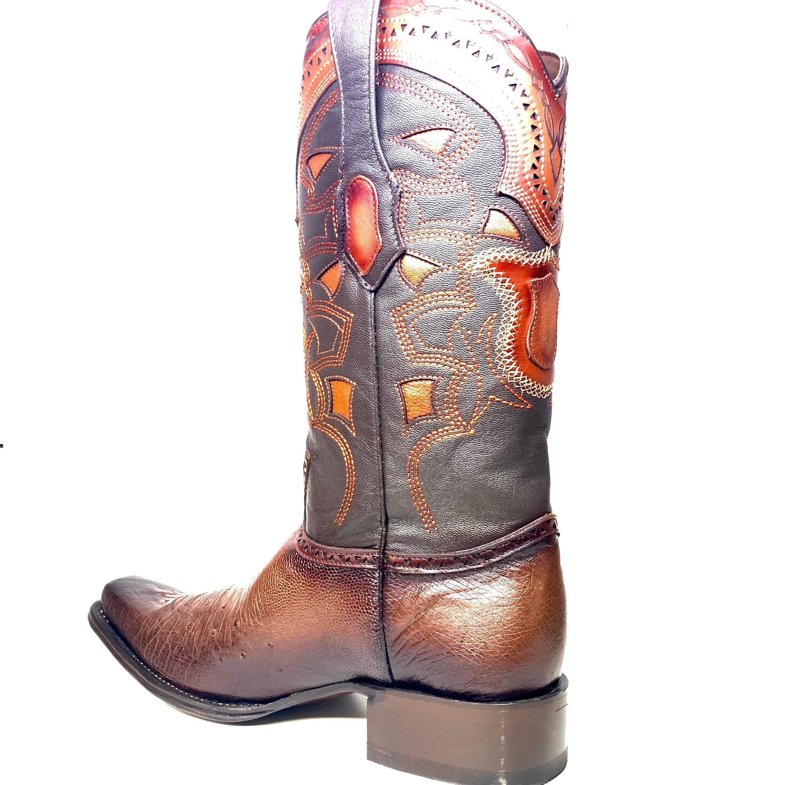 Brown Ostrich Quill Cowboy Boots by Los Altos