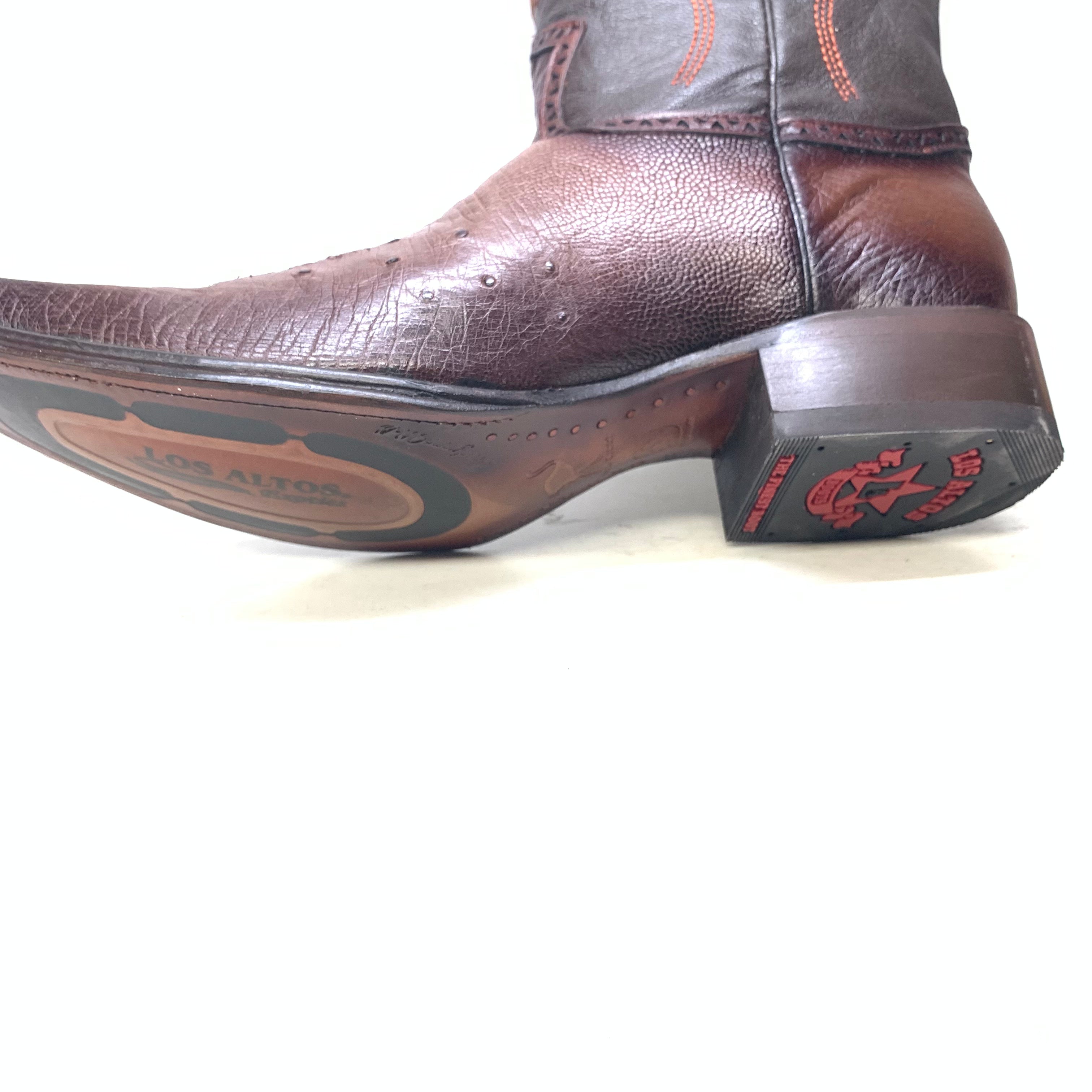 Brown Ostrich Quill Cowboy Boots by Los Altos