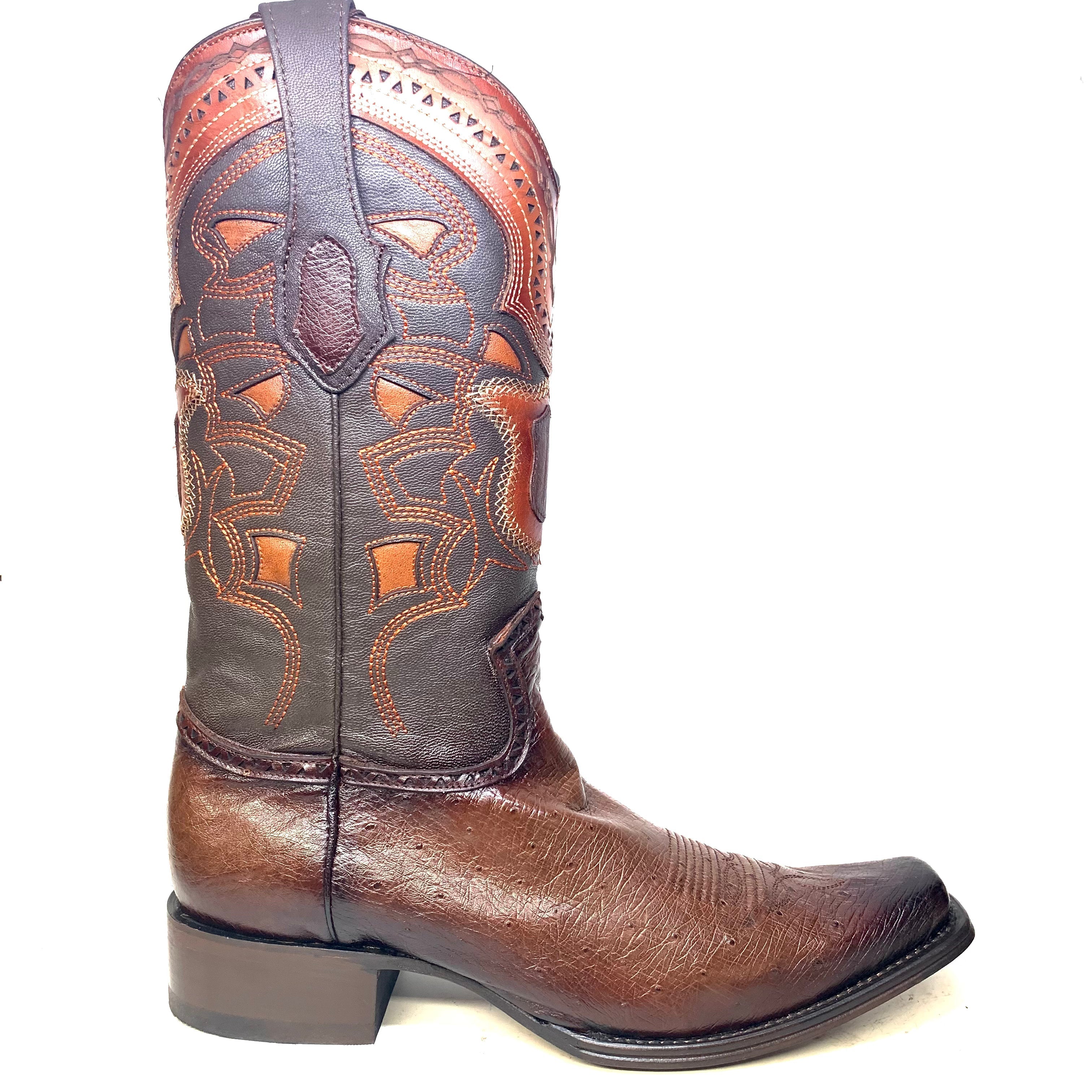 Brown Ostrich Quill Cowboy Boots by Los Altos