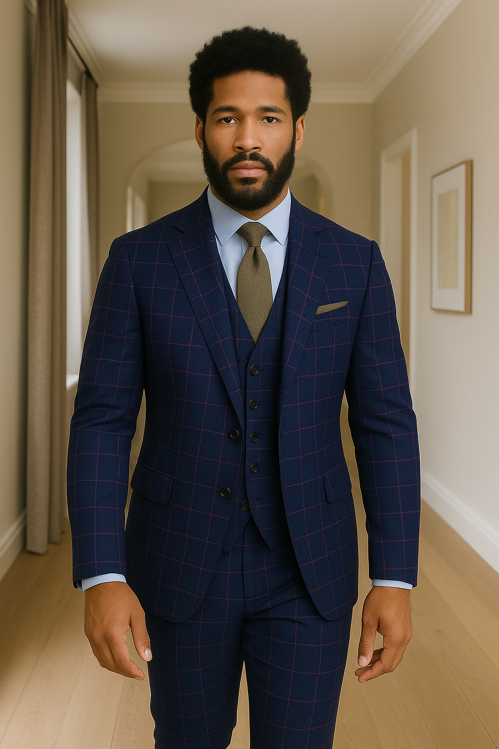 Modern Fit Italian Wool Three Piece Suit