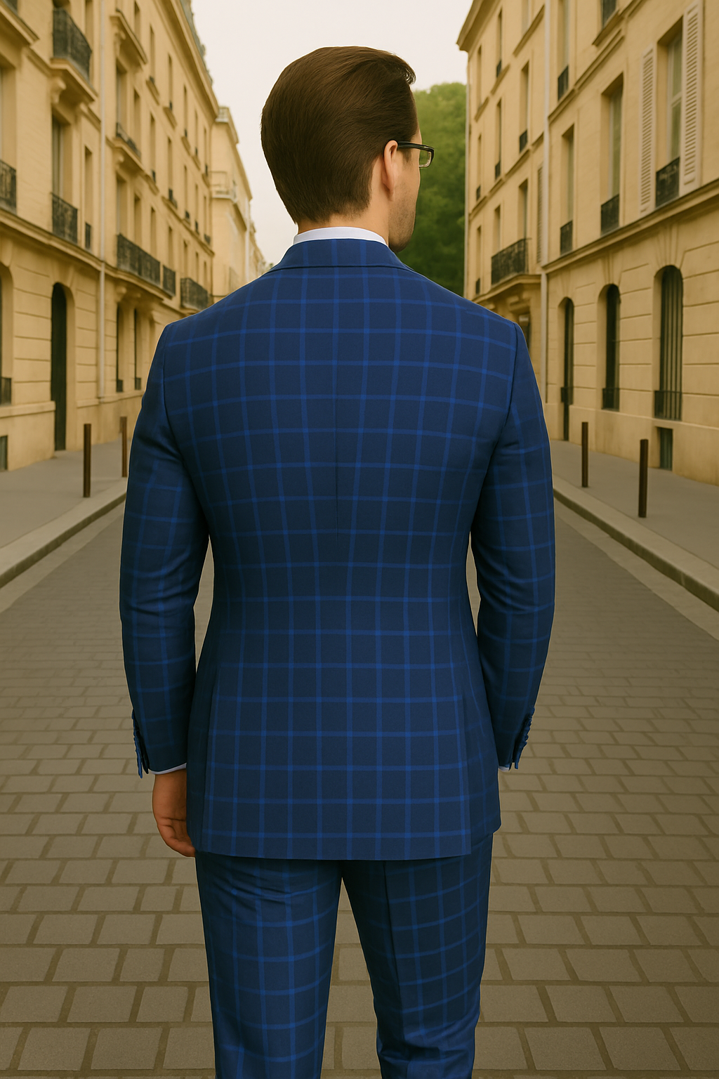 Italian Wool 3-Piece Modern Plaid Suit