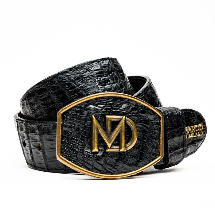 Marco Di Milano Iowa Black Leather Belted Loafer