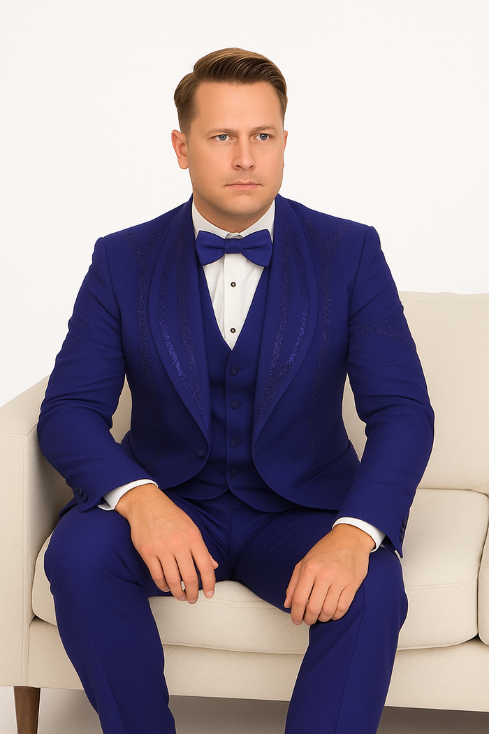 Royal Blue Italian Wool Modern Fit Tuxedo