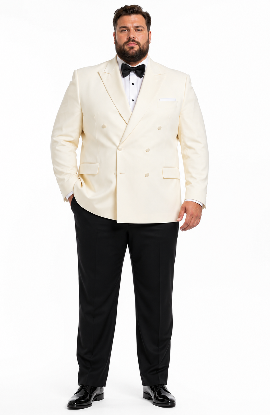 Ivory Double Breasted Tuxedo Dinner Jacket