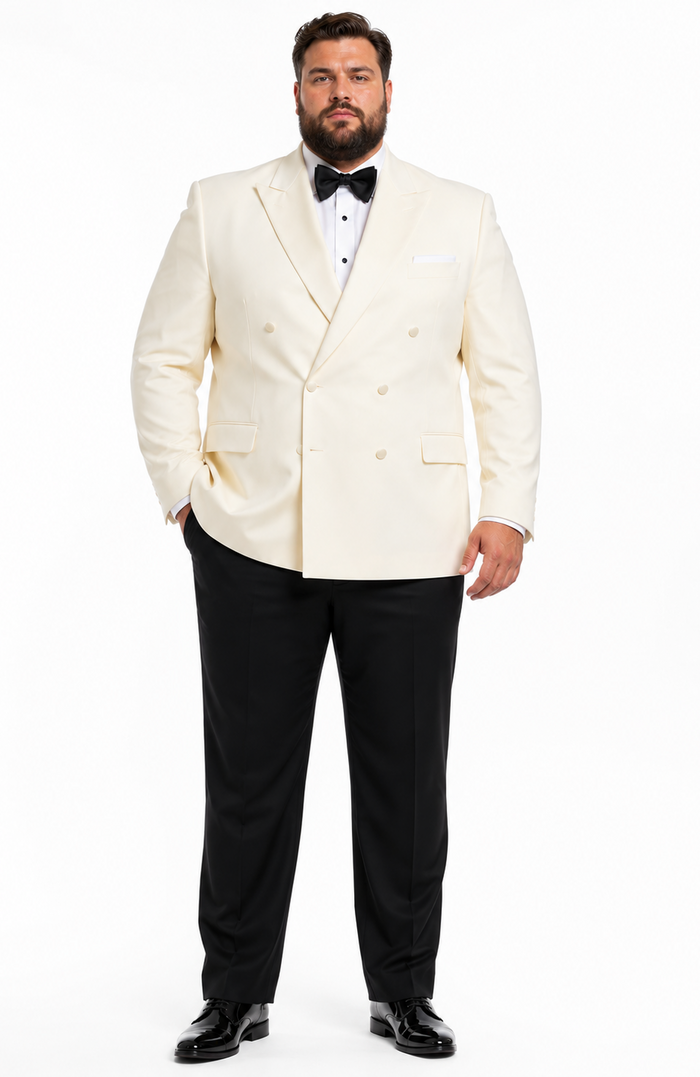 Ivory Double Breasted Tuxedo Dinner Jacket