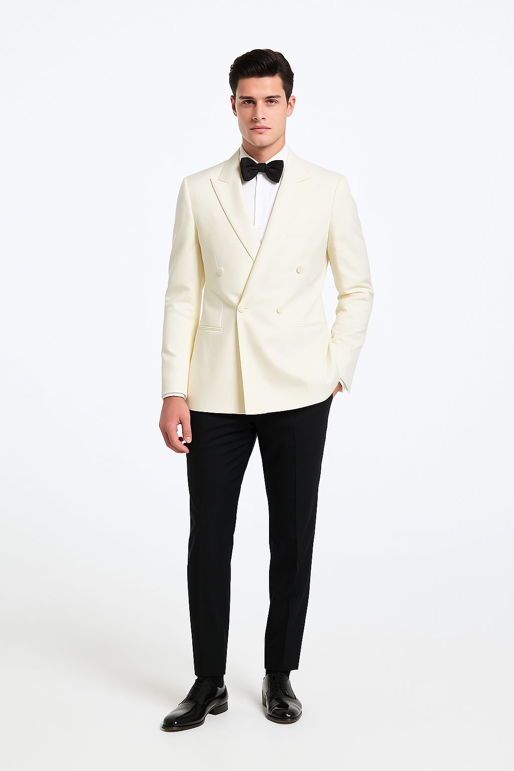 Ivory Double Breasted Tuxedo Dinner Jacket - Cream Dinner Jacket - Off White Tuxedo
