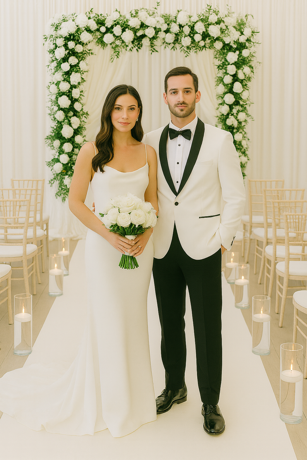 Ivory Slim Fit Tuxedo with Black Shawl Lapel – 3 Piece Wedding & Prom Set