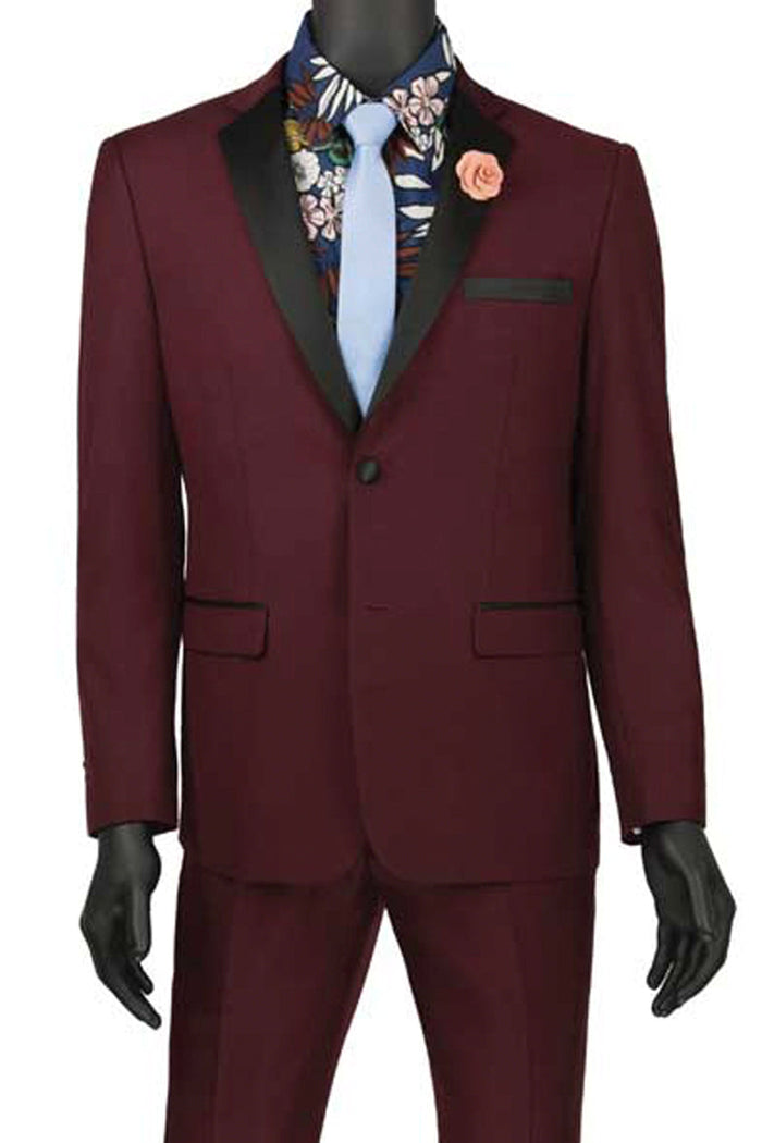 Mens Ultra Slim Fit Tuxedo, Burgundy