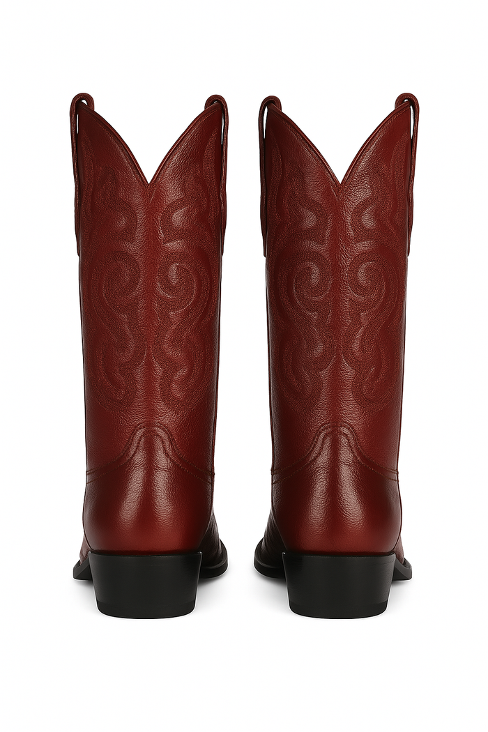 Burgundy Eel J Toe Cowboy Boots by Los Altos