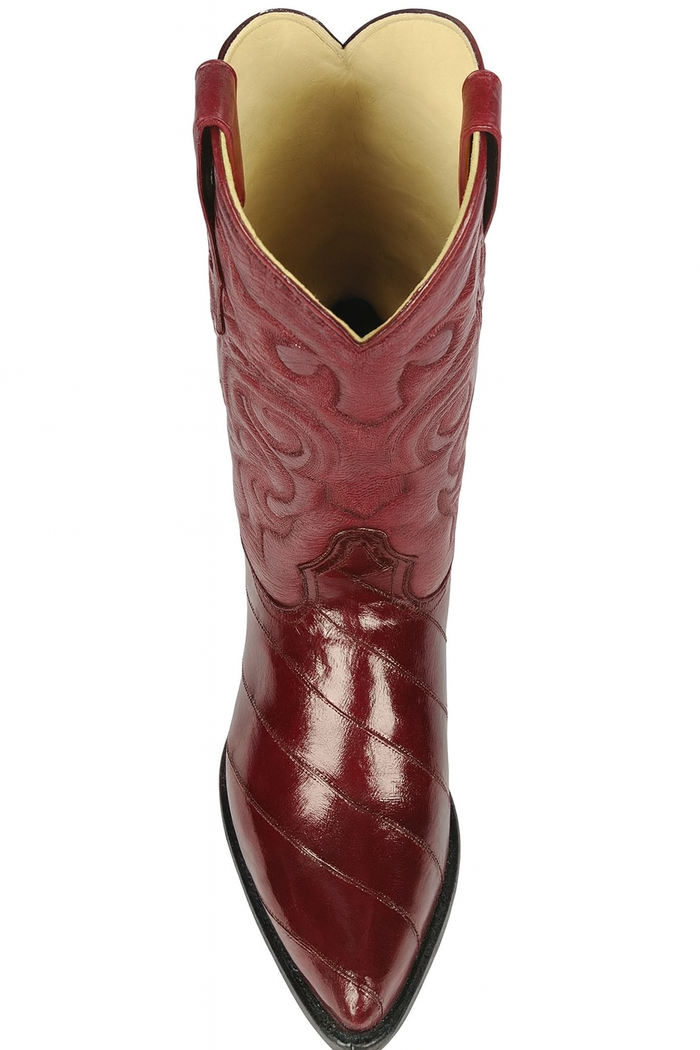 Burgundy Eel J Toe Cowboy Boots by Los Altos