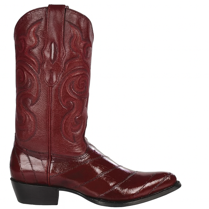 Burgundy Eel J Toe Cowboy Boots by Los Altos