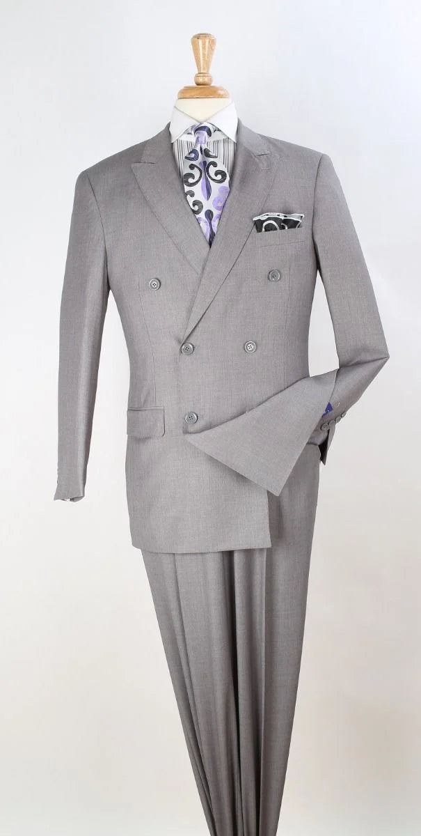 Apollo King Men's 2pc Double Breasted Suit Pleated Pants