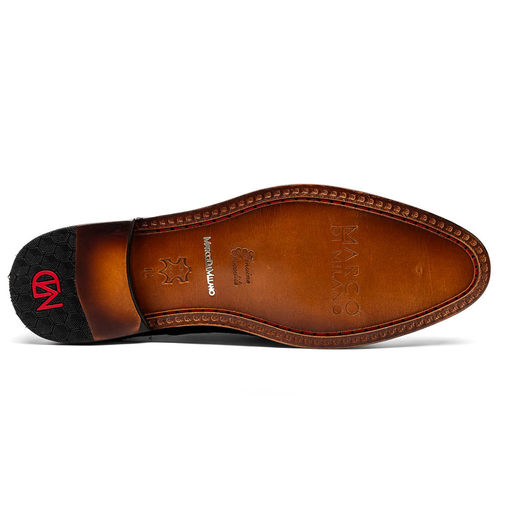 Marco Di Milano John Woven Caiman Crocodile Oxfords Black