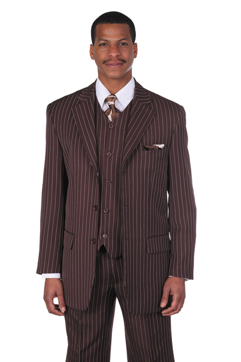 1920s Brown Pinstripe Gangster Suit by Milano Moda