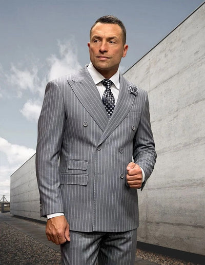 Statement Men's 2 Piece Wool Pinstripe Suit