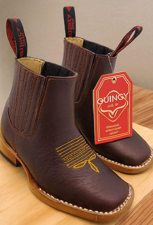 Kids Cowboy Boots Square Toe by Quincy Boots