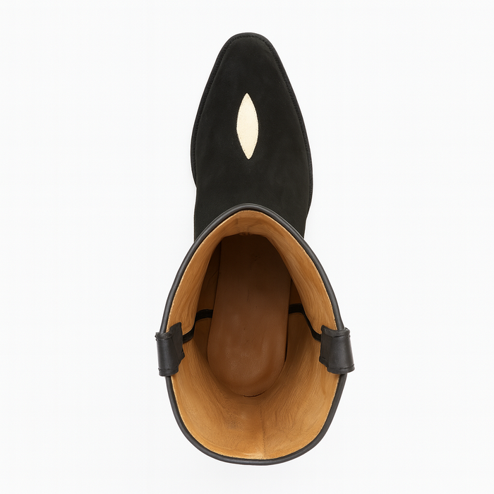 King Exotic Boots Black Snip Toe Genuine Stingray mantarraya skin Skin Western Cowboy Dress Cowboy Botas de mantarraya - Mantarraya boots Cheap Priced For Sale Online