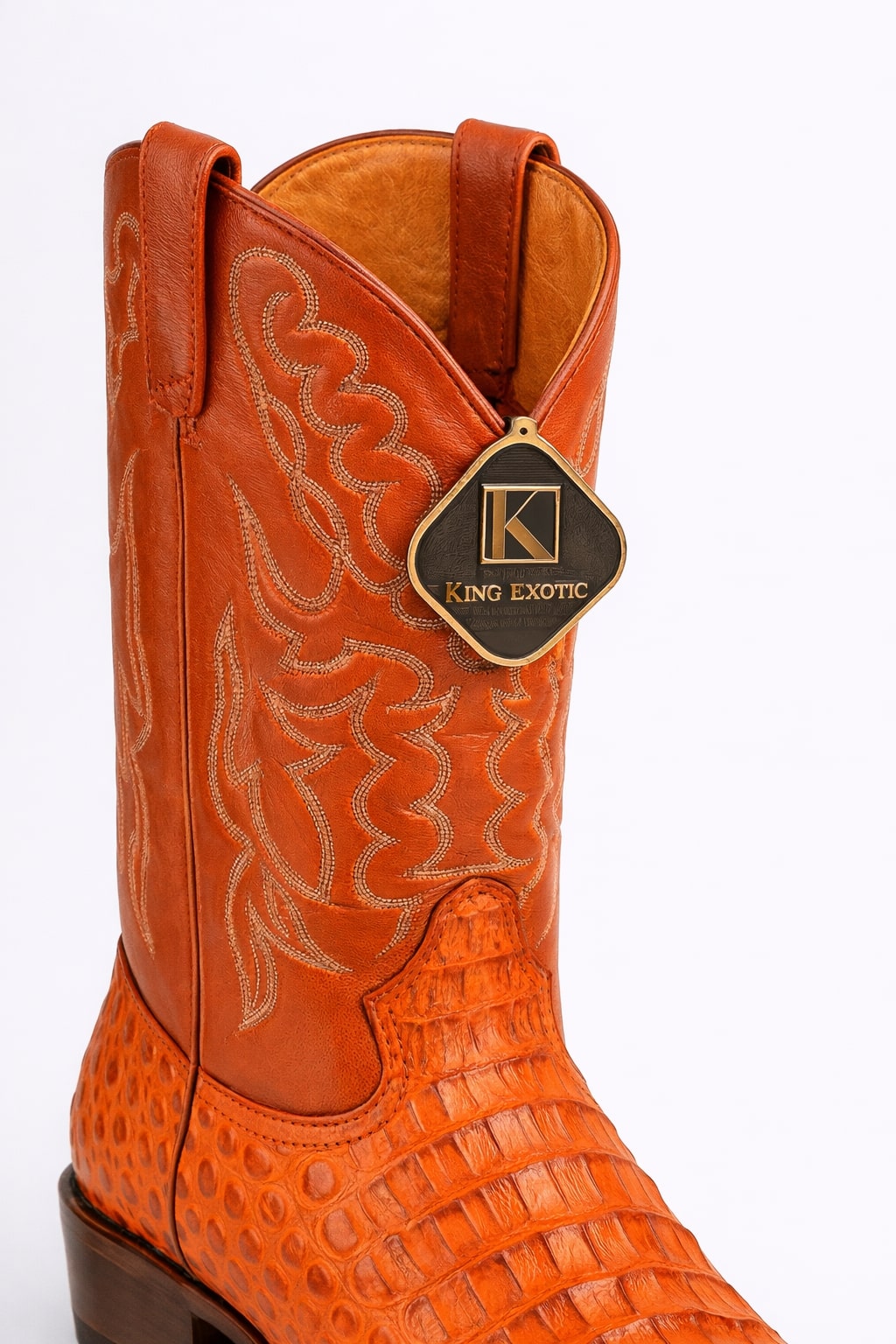 Caiman Hornback Cowboy Boots by King Exotic