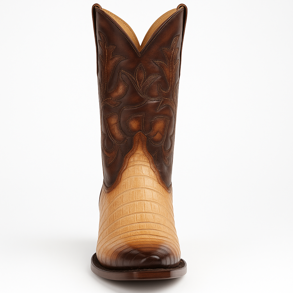 King Exotic Burnished Oryx Caiman Belly Boots
