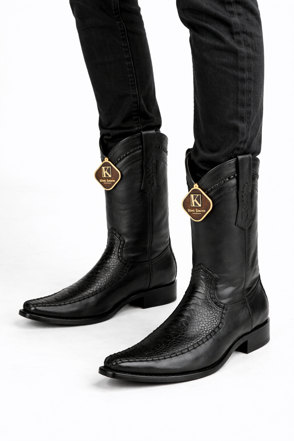 Ostrich Leg European Toe Boots by King Exotic