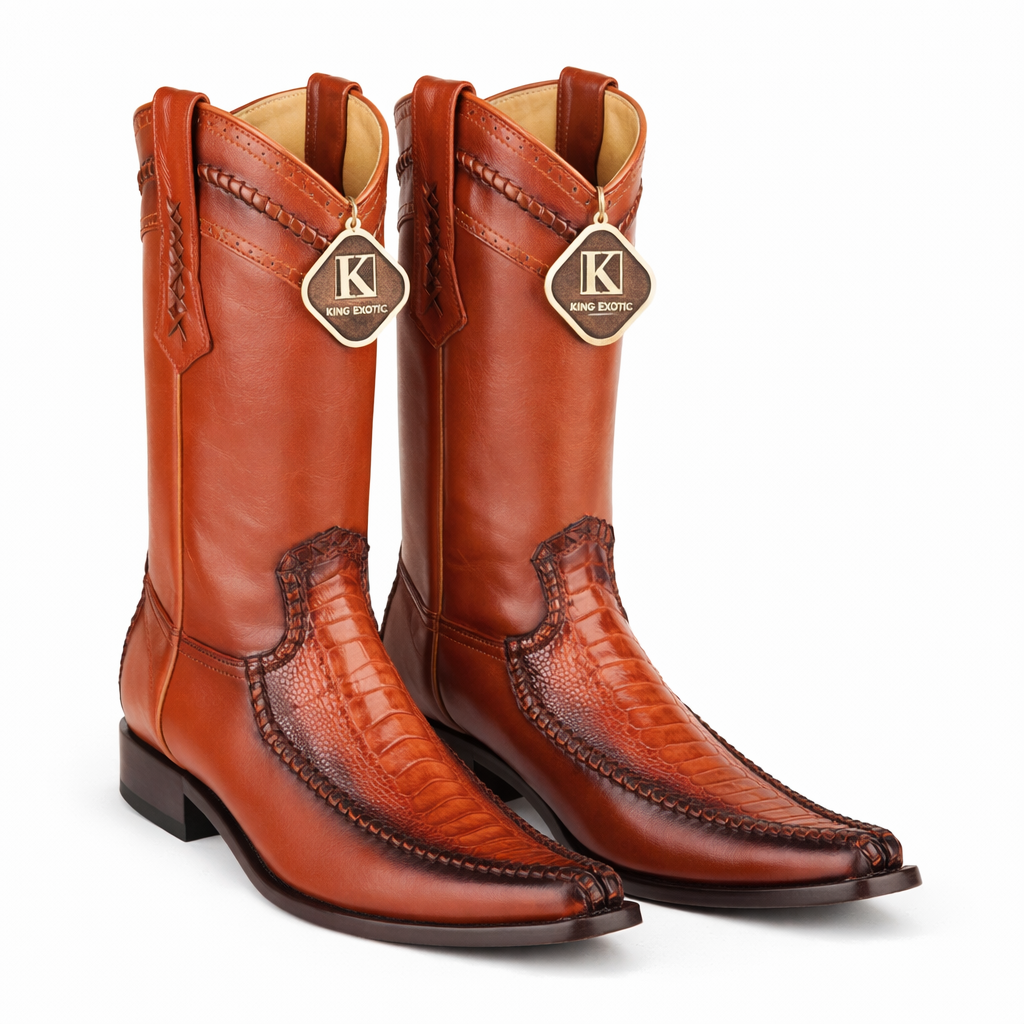 Ostrich Leg European Toe Boots by King Exotic