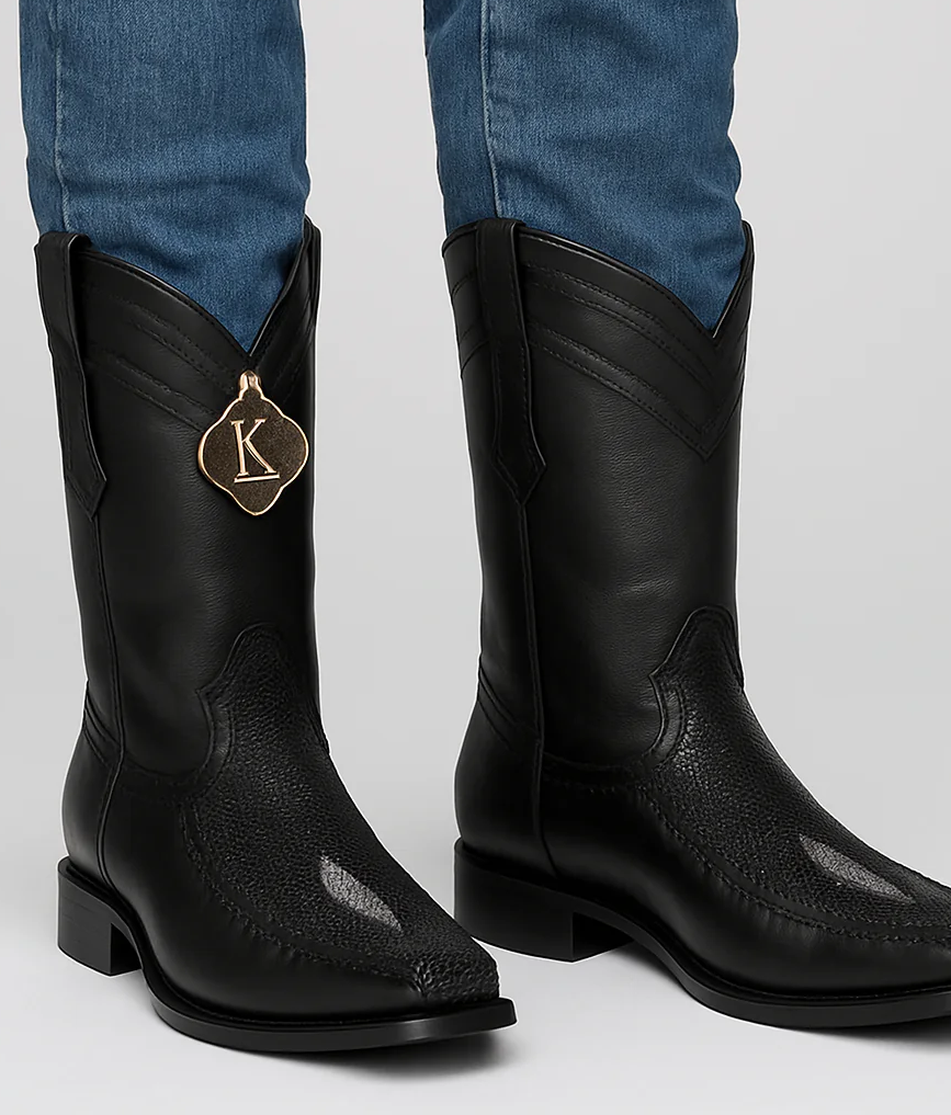 King Exotic Stingray Single Stone Toe Boots