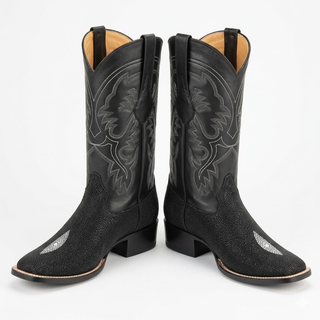 King Exotic Men's Stingray Square Toe Boot