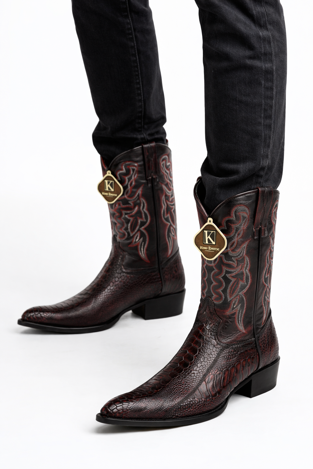 King Exotic Ostrich Leg J-Toe Cowboy Boot