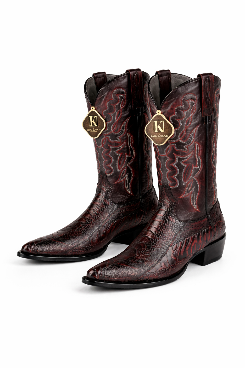 King Exotic Ostrich Leg J-Toe Cowboy Boot