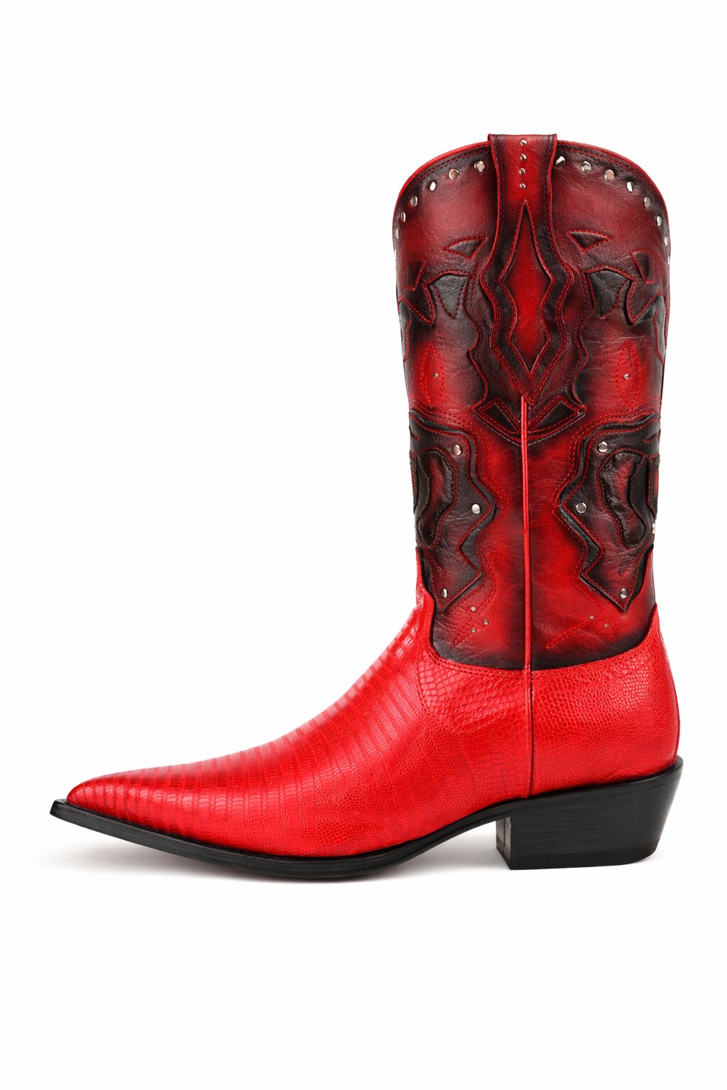 King Exotic Teju Lizard 3x Toe Red Boots