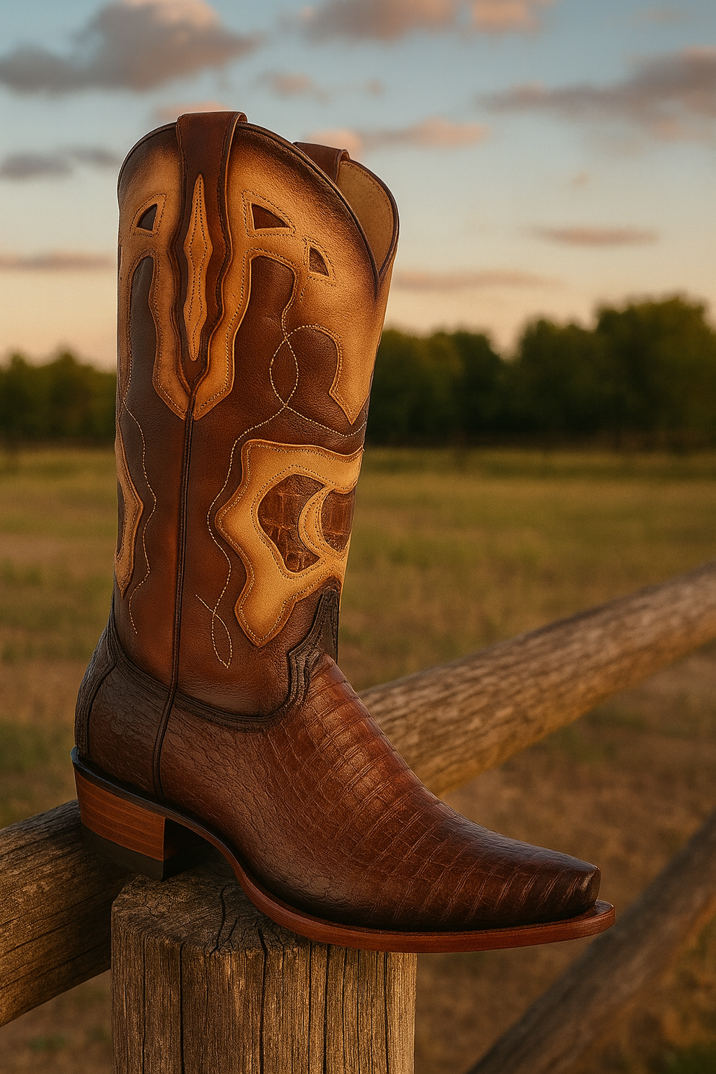 Caiman Belly Snip Toe Boots by King Exotic