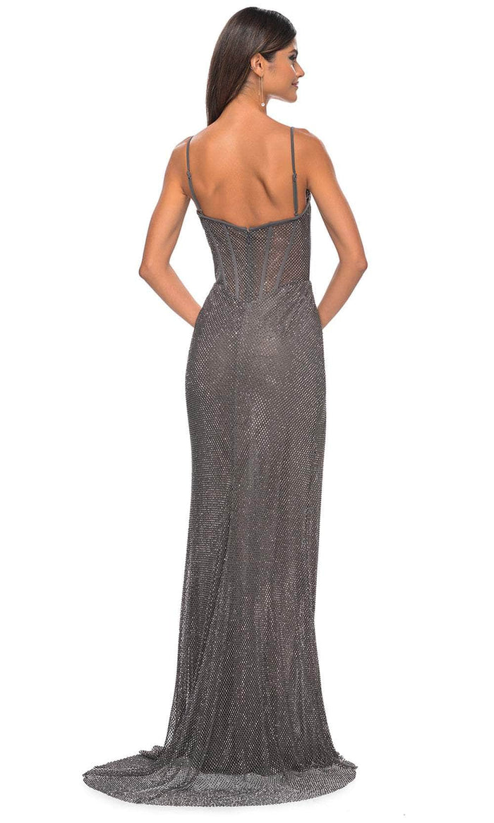 La Femme 32285 Fishnet Corset Prom Dress
