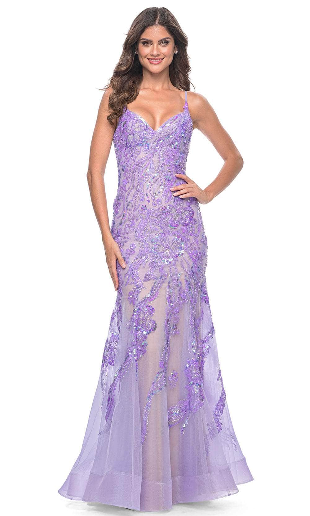 La Femme 32333 Sleeveless Beaded Mermaid Prom Dress