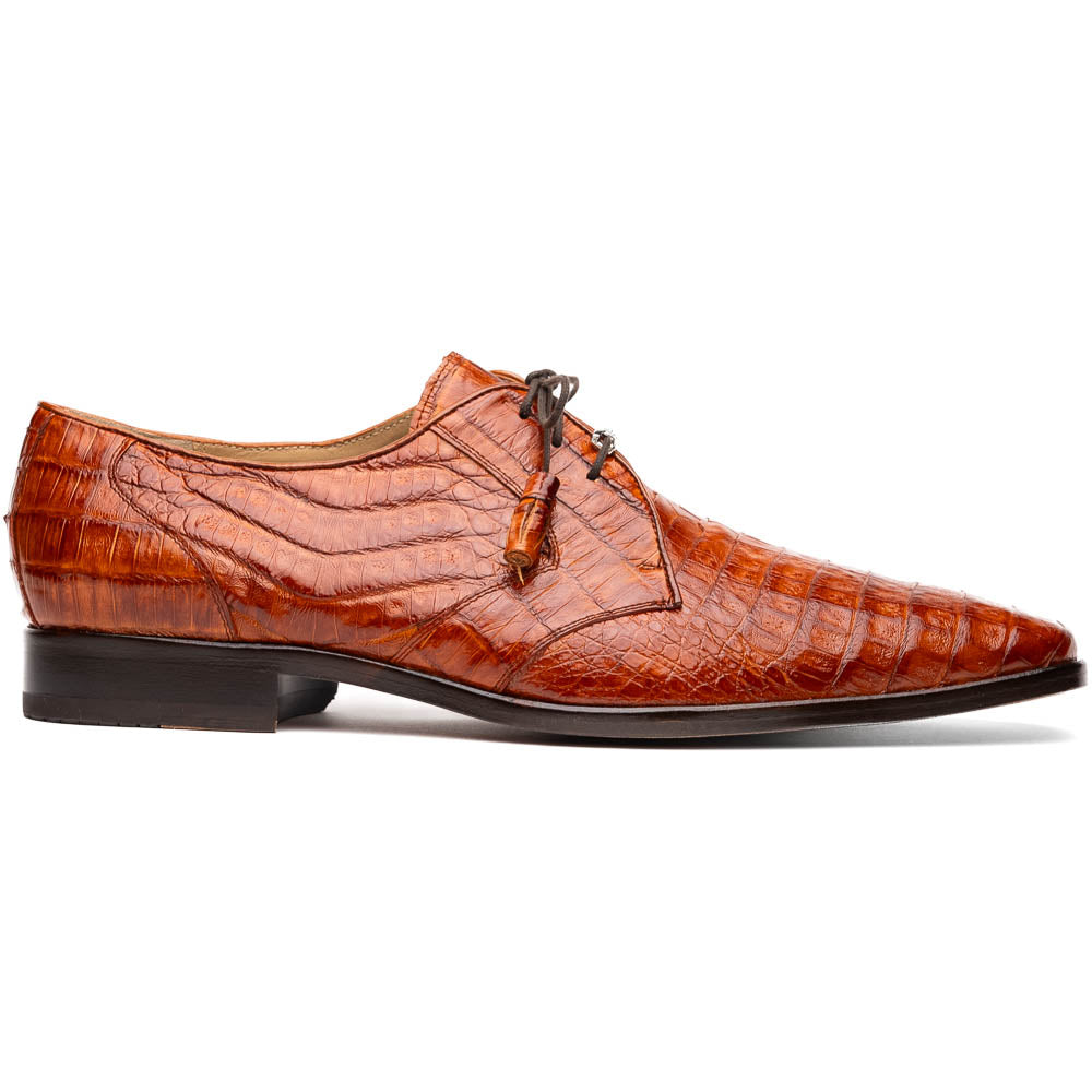 Marco Di Milano Lacio Caiman Crocodile Derby Brandy