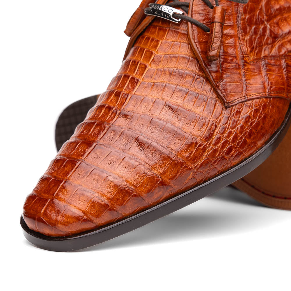 Marco Di Milano Lacio Caiman Crocodile Derby Brandy