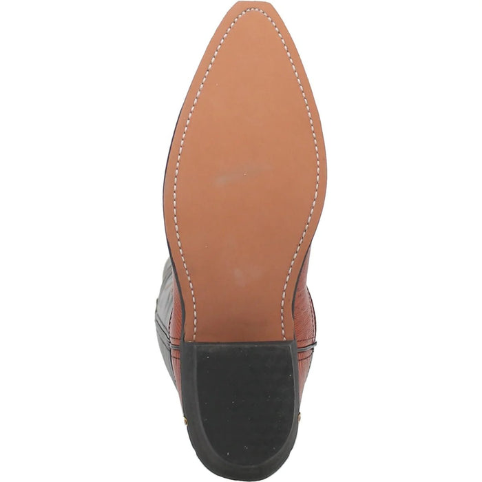 Dan Post Fish Leather Square Toe Boots - Brown