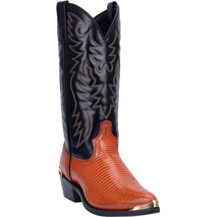 Dan Post Fish Leather Square Toe Boots - Brown