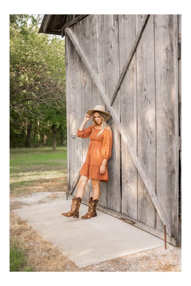 Laredo Secret Garden Broad Square Toe Boots